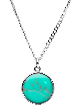 and Turquoise Round Bezel Pendant