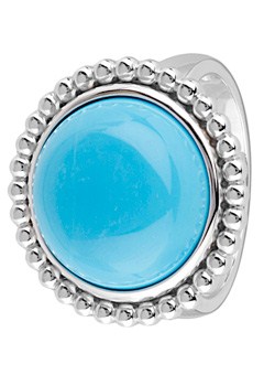 SILVER and Turquoise Stone Ring - Size K