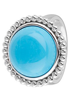 SILVER and Turquoise Stone Ring - Size M