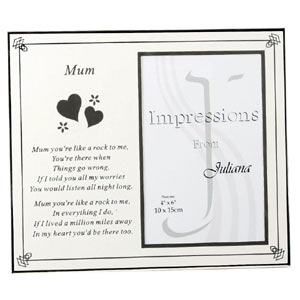silver and White Verse Mum Photo Frame