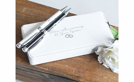 SILVER Anniversary 25 Years Together Twin Pen