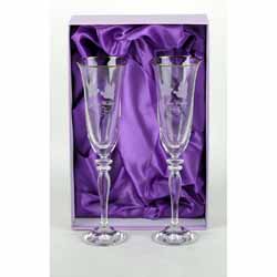 Silver Anniversary Wine Glasses