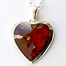Silver Baltic Amber Heart Pendant
