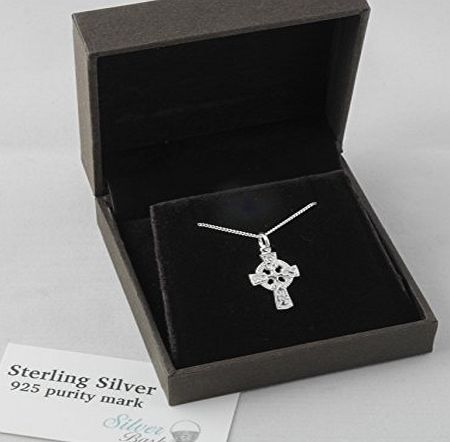 Silver Basket Sterling Silver Celtic Cross Necklace for Baby. Silver jewellery to celebrate a Christening or Baptism