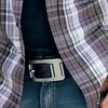 Silver Buckle Leather Belt