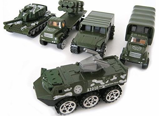 Silver Bullet Trading Military Vehicle Gift Set. Toy Tank Jeep Humvee Military Truck Lorry Car Set.