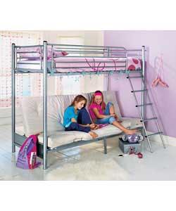 Bunk Bed with Natural Futon and Comfort Mattress