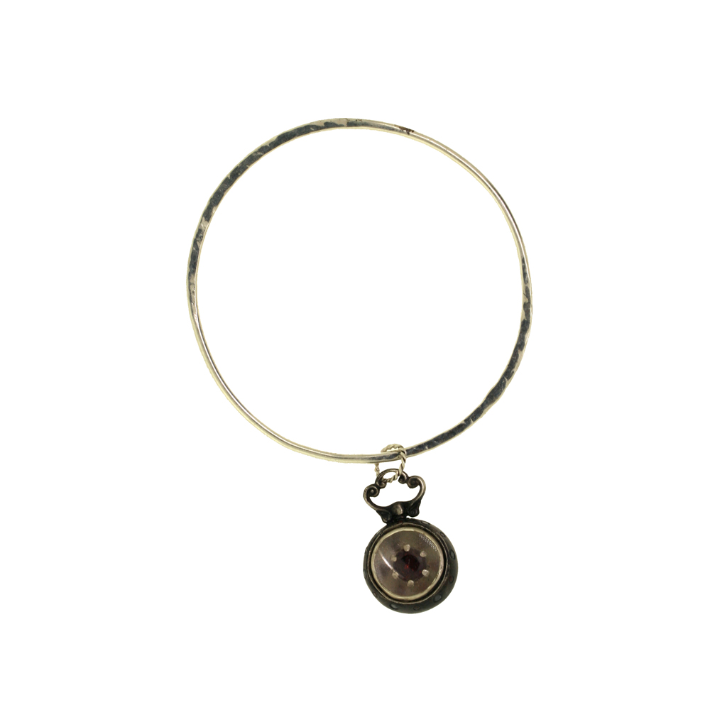 Silver Cameo Bangle - 12 Stone