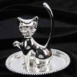 Silver Cat Ring Holder