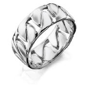 Silver Chain Link Gents Ring Medium