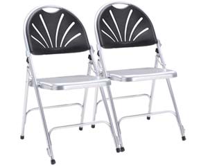SILVER comfort back link folding chair