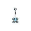SILVER Country Flower Navel Bar