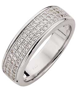 Silver Couture Sterling Silver Cubic Zirconia Pave Band Ring