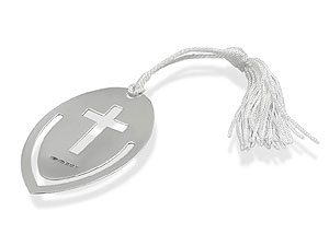 Silver Cross Bookmark with Tassel 011081