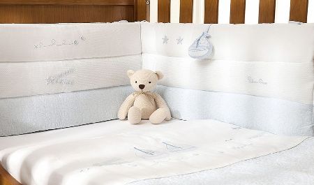 Silver Cross Cot Bumper Vintage Blue