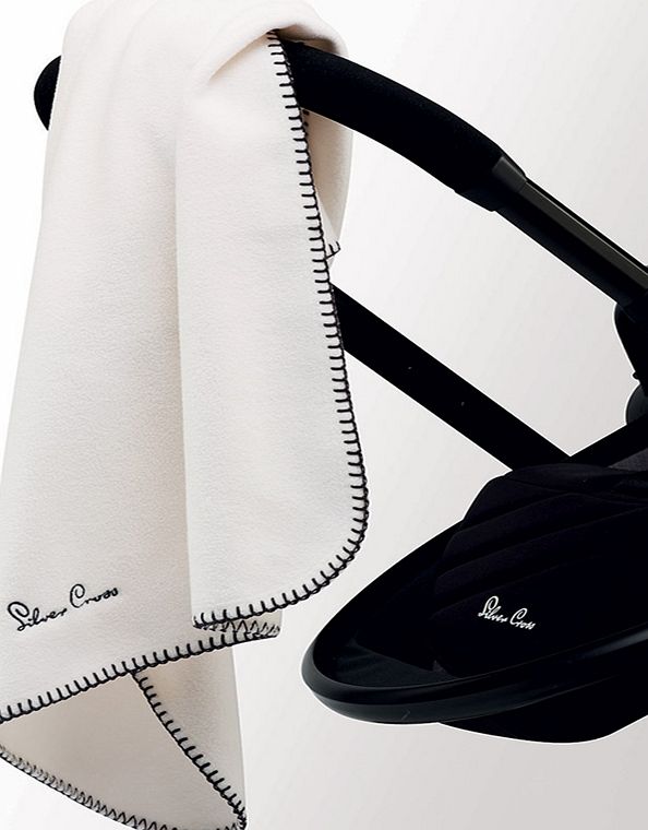 Silver Cross Fleece Blanket White