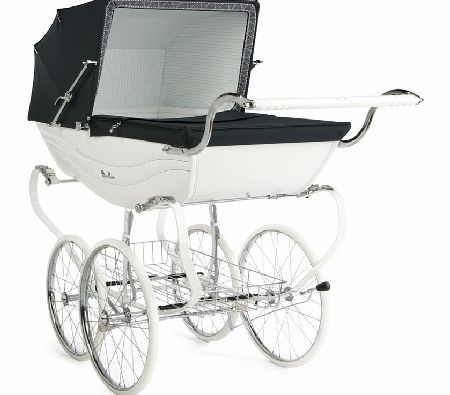 Silver Cross Heritage Balmoral Pram White/Navy