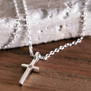 Cross Pendant with Diamond Set and Necklace