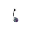 SILVER Crystal Ball Navel Bar