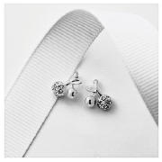 Silver Crystal Cherry Studs