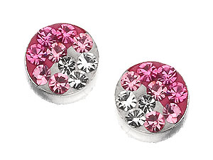 silver Crystal Stud Earrings 060420