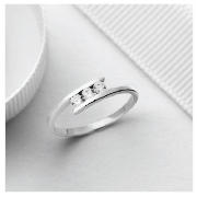 Cubic Zirconia Bypass Ring, Small