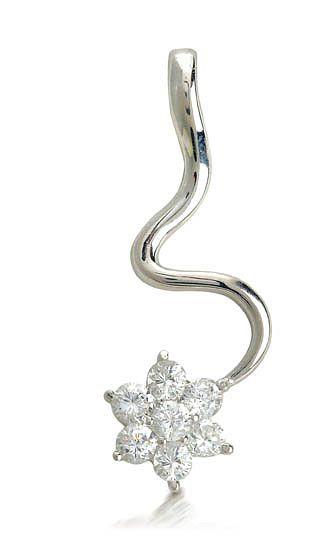Silver CZ Star Pendant & Chain (638)