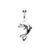 SILVER Dolphin Navel Bar