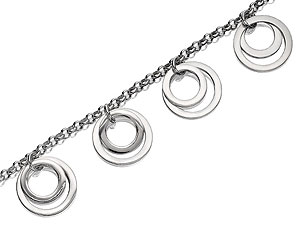 silver Double Circle Charms Bracelet 061579