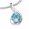Silver drop pendant set with pale Blue Topaz