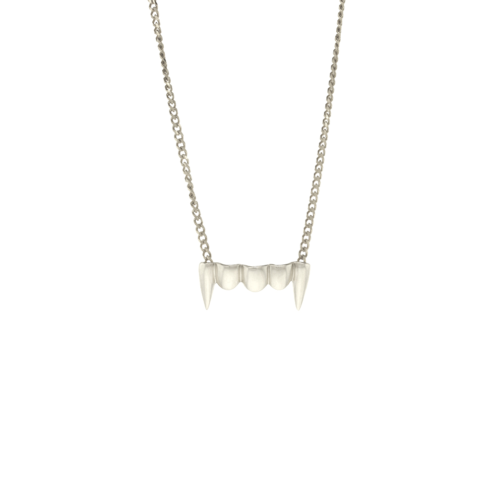 Silver Fang Necklace - Extra Long