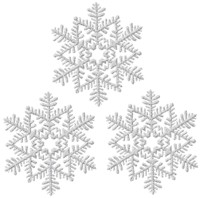 Glitter Snowflake 16.5cm Hanging Dec Pk3