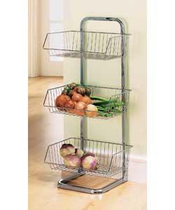 Silver Grey 3 Tier Vegetable Stand