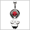 SILVER Hanging Heart Navel Bar Attachment