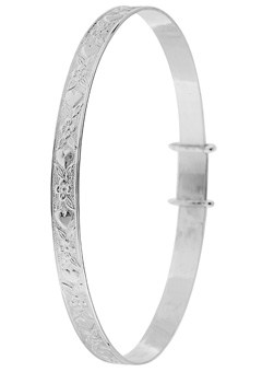 SILVER Heart Baby Bangle