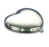 Silver Heart Compact Mirror