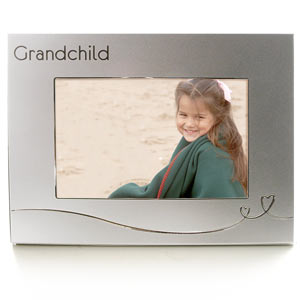 SILVER Heart Grandchild 4 x 6 Photo Frame