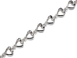 silver Hearts A Plenty Bracelet 061578