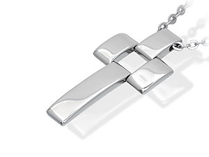 silver Hinged Cross and Chain 019309