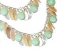 Silver Jade and Trocha Shell Bracelet