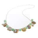 Silver Jade and Trocha Shell Necklace