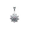 SILVER Large Royal Flower Navel Bar