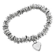 SILVER LINK AND HEART BRACELET