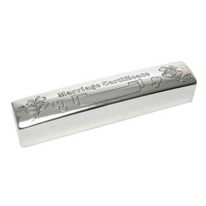 Silver Marriage Certificate Holder
