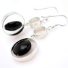 silver Obsidian Earrings