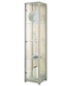 SILVER One Door Full Length Glass Display Cabinet