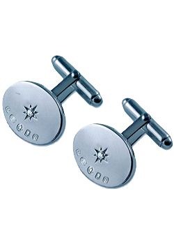 SILVER Oval Cufflinks 3081JB