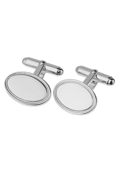 silver Oval Cufflinks