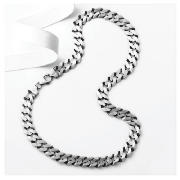 Silver Oxidised Gents Curb Chain, 20