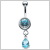 SILVER Pear Drop Navel Bar Attachment